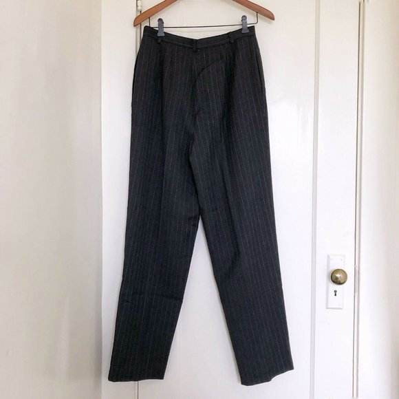 Talbots Pleated Striped Wool Pants - Picture 3 of 7